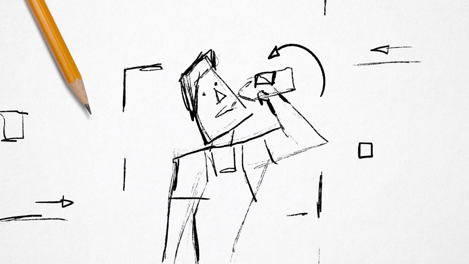 Motion Design Storyboard Zeichnung Conel Connect
