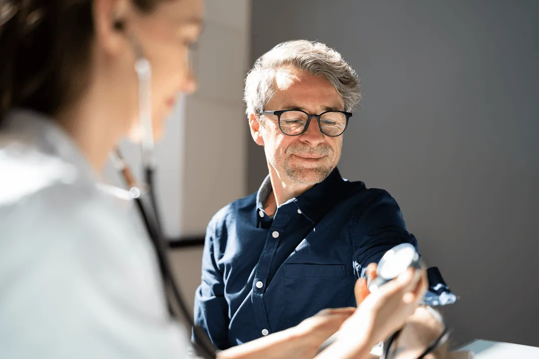 Man getting his blood pressure checked