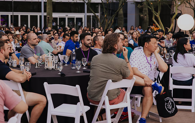 A group of Flex employees at an offsite