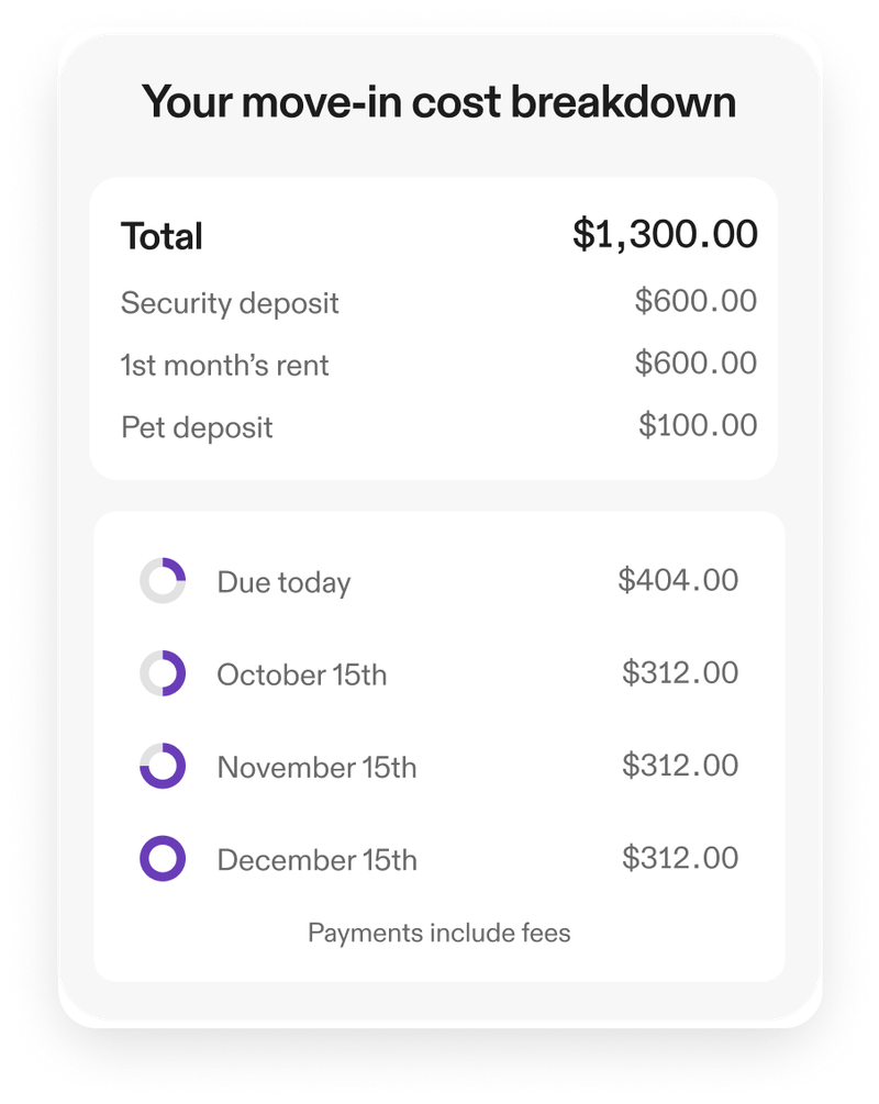 Flex Move-in | Cover upfront move-in costs easily