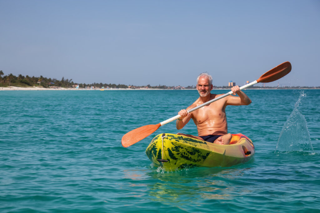 Man kayaking before he experienced "not feeling like myself"