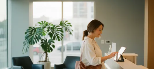 Patient on a virtual care video visit from home
