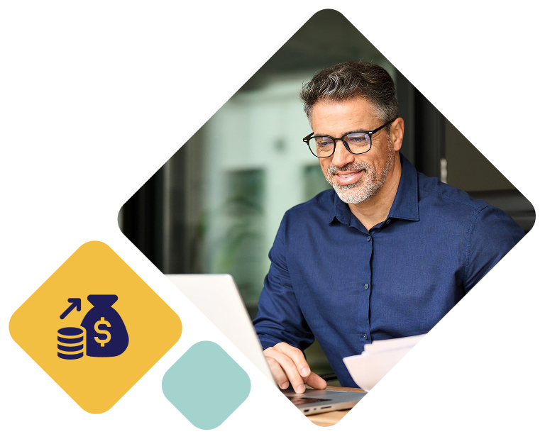 Accountant on computer