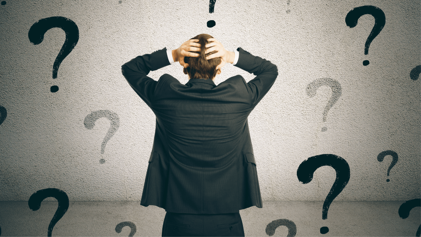 A person with too many questions acting confused