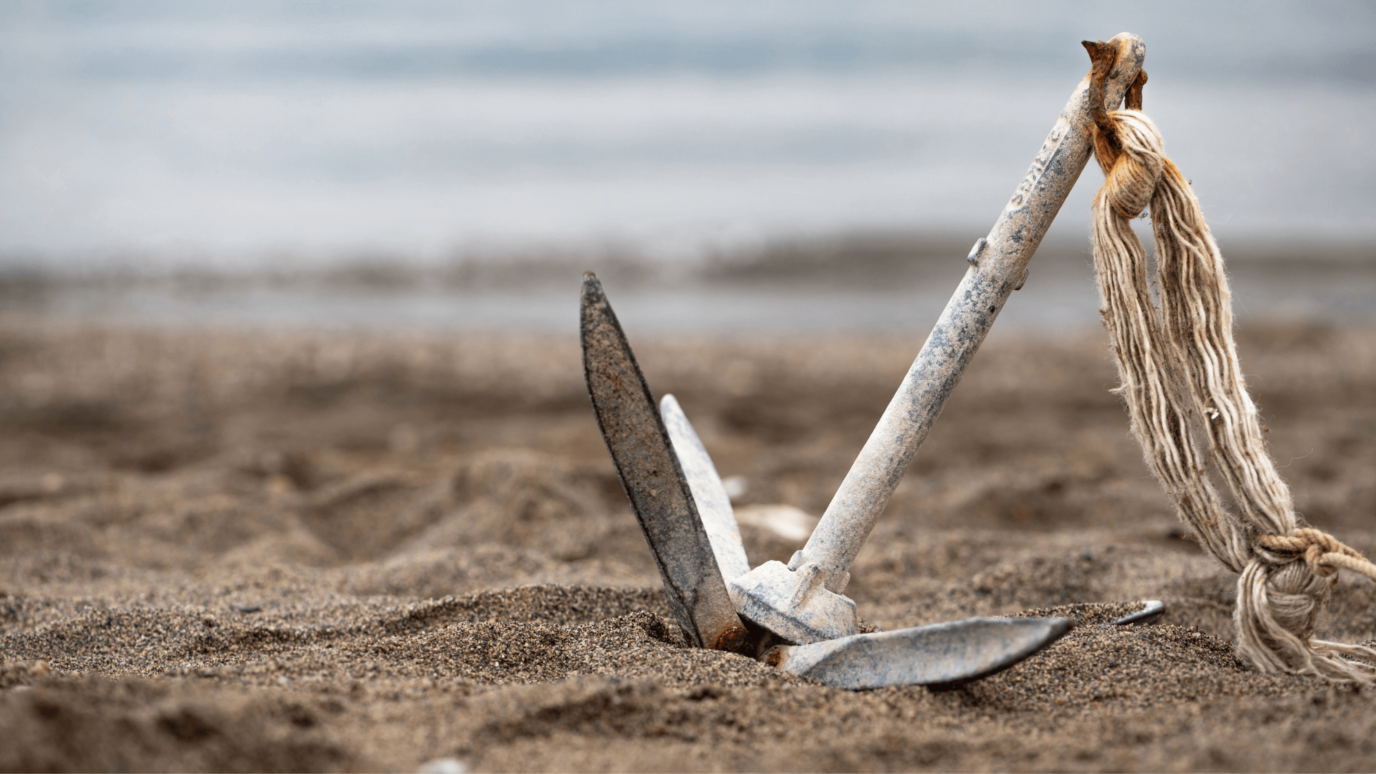 An image of an anchor in sand