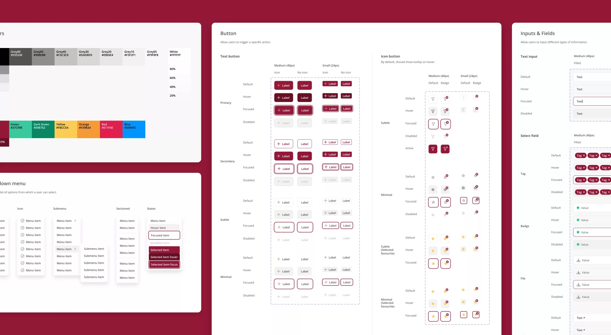 A documentation of how design systems looks like