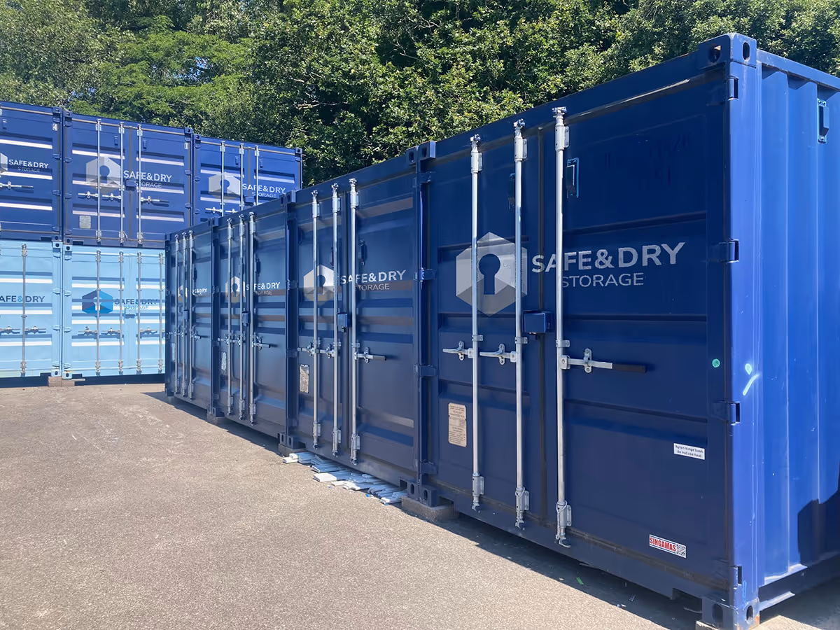 An image showing self-storage containers on the Safe & Dry site in Poole