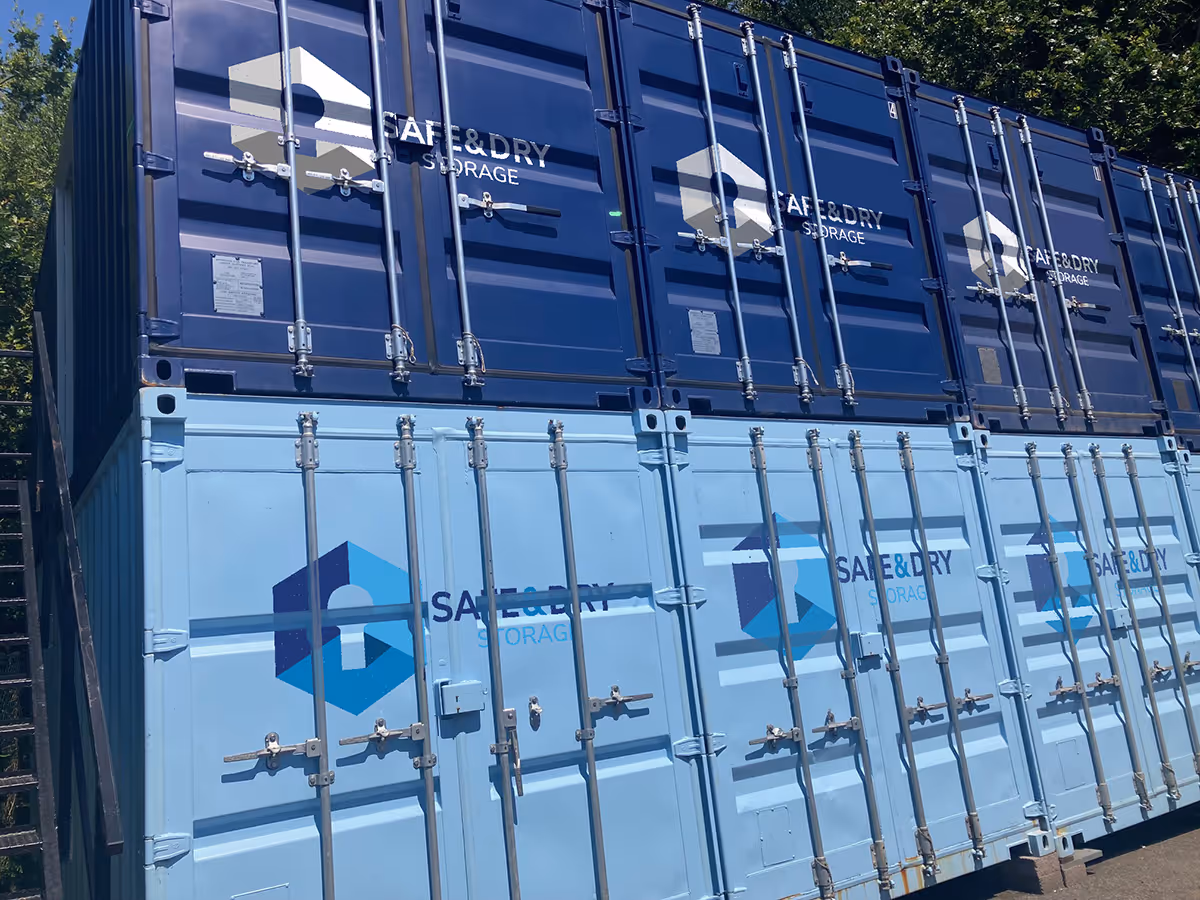 An image showing self-storage containers on the Safe & Dry site in Poole