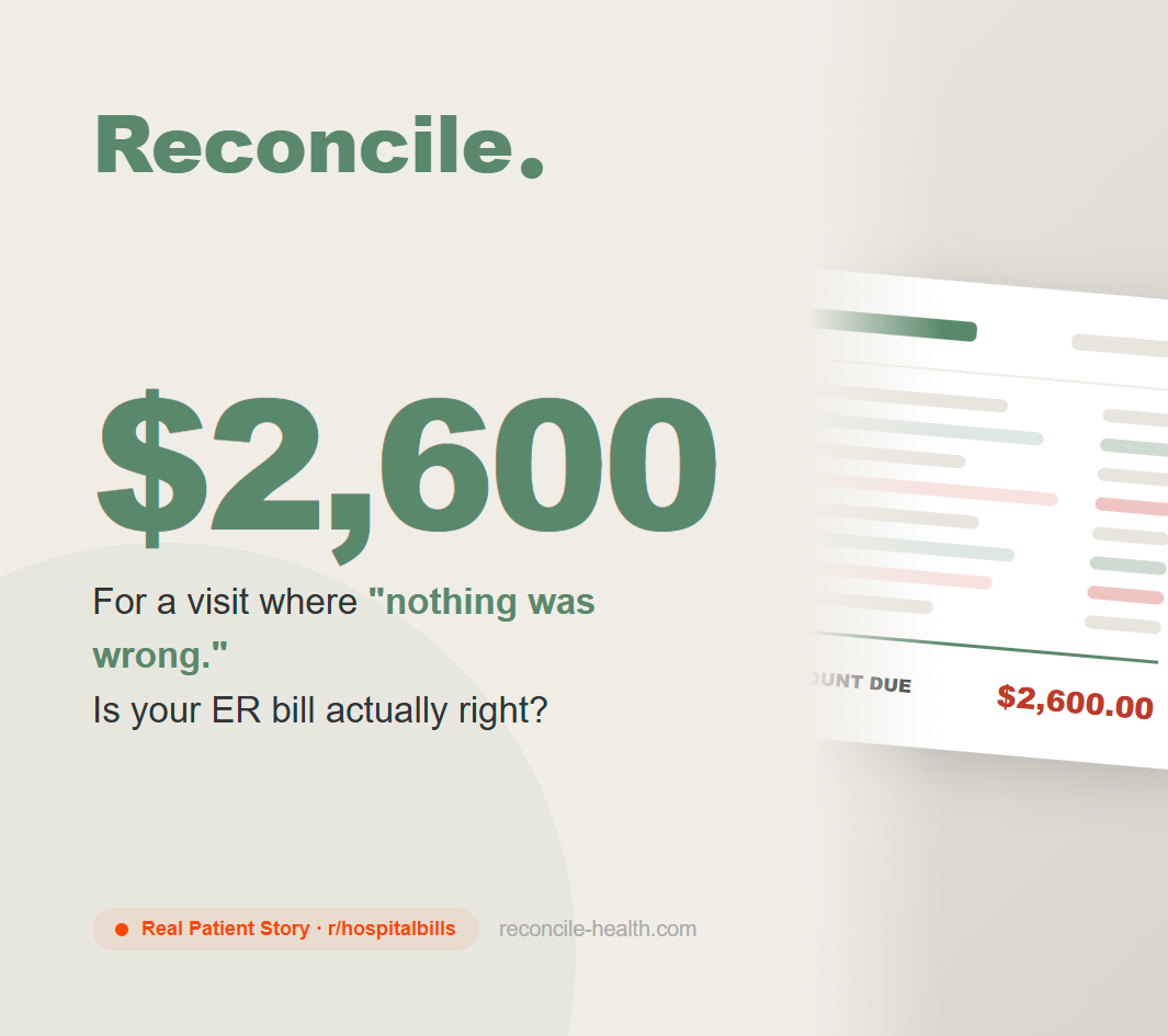 ER Bill Is $2,600 After Insurance - And They Didn't Even Do Anything. Is This Normal?