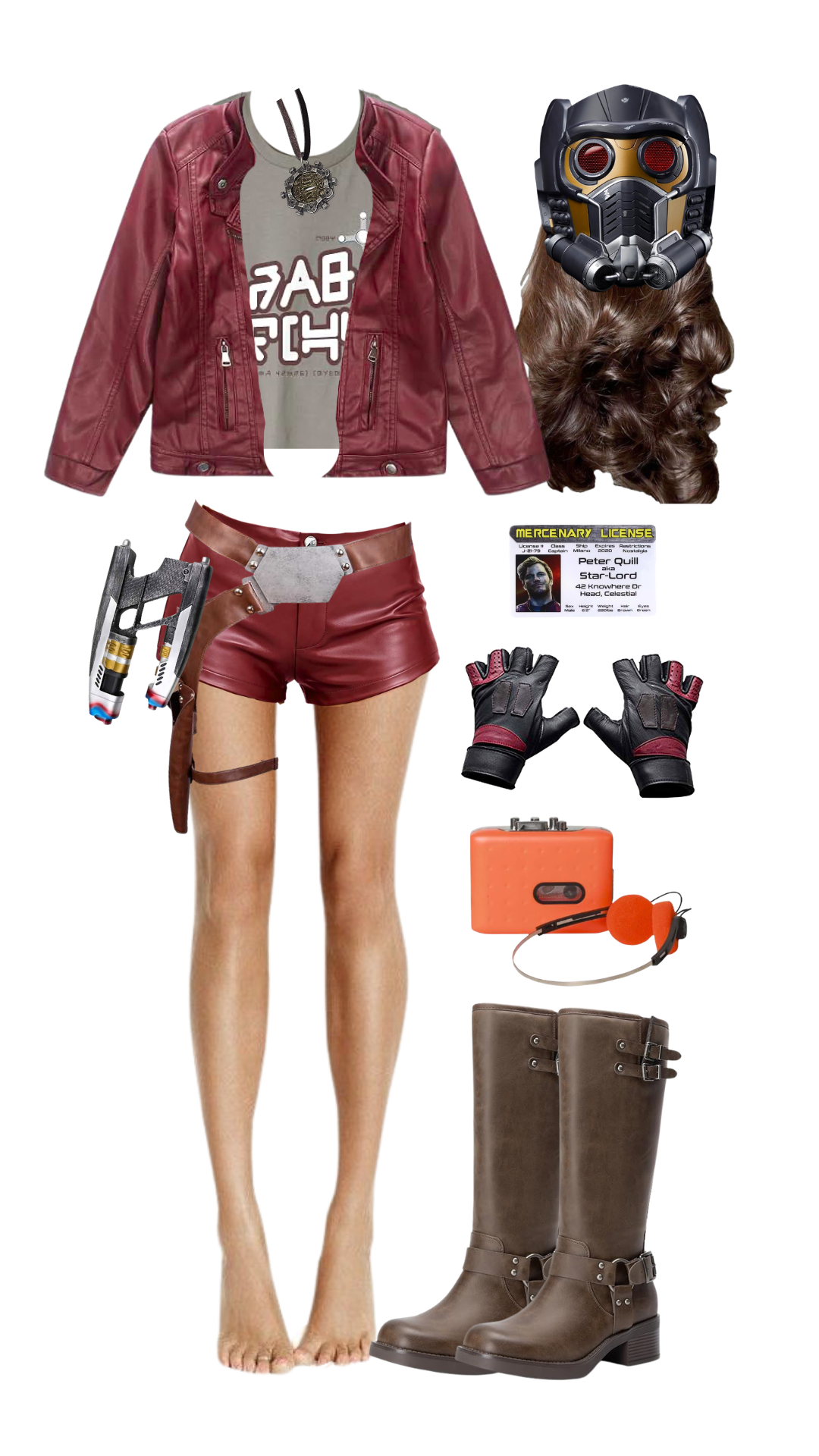 Jennifer Check (Jennifer's Body)-inspired horror Halloween costume with ivory fur-hood jacket, black and silver sequin leopard-print crop top, denim mini skirt, red lace tights, black wavy wig, blood splatter, and black slingback heels