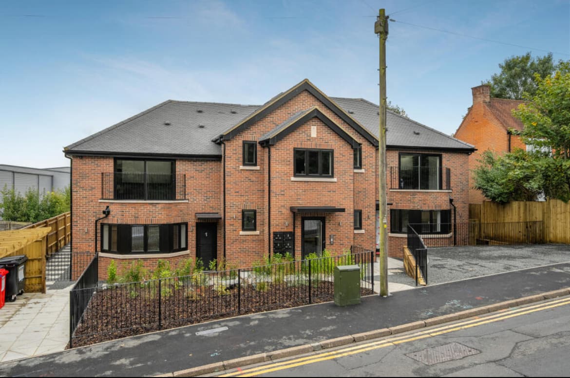 Chapel Lane apartments featuring six newly built units with a modern design and landscaped entrance.
