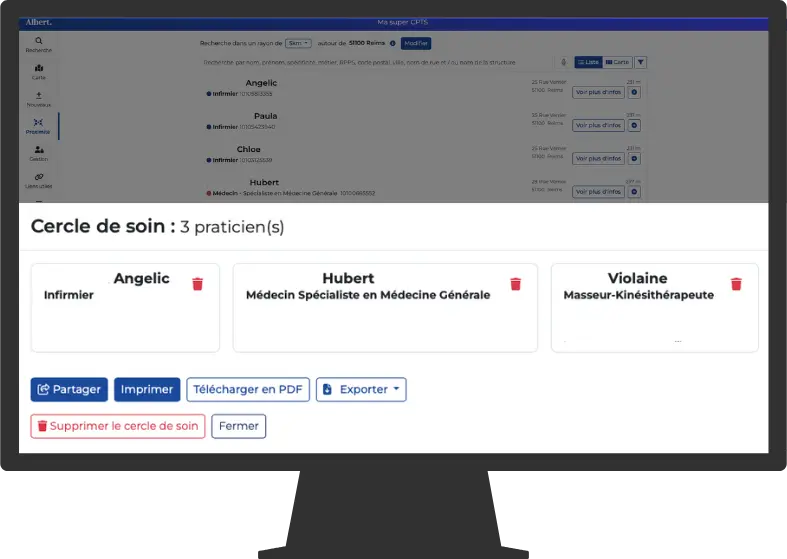 Création d'un cercle / parcours de soins sur Albert