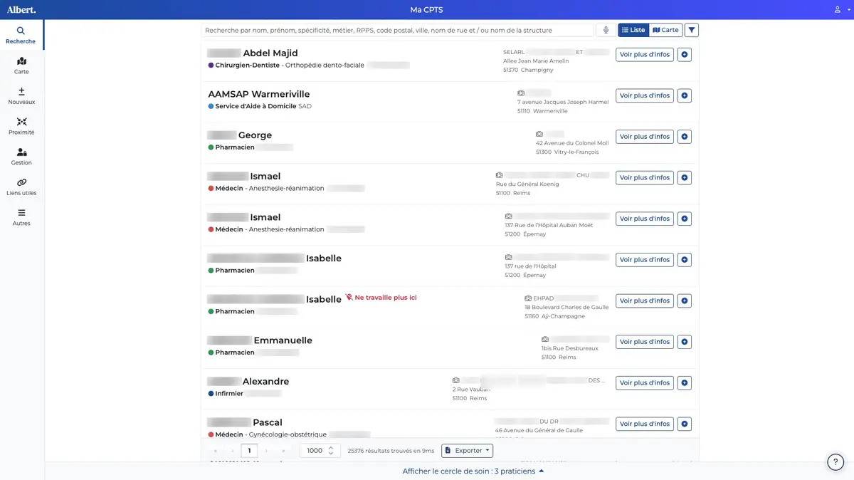 Après - Base des pros de santé propre et à jour
