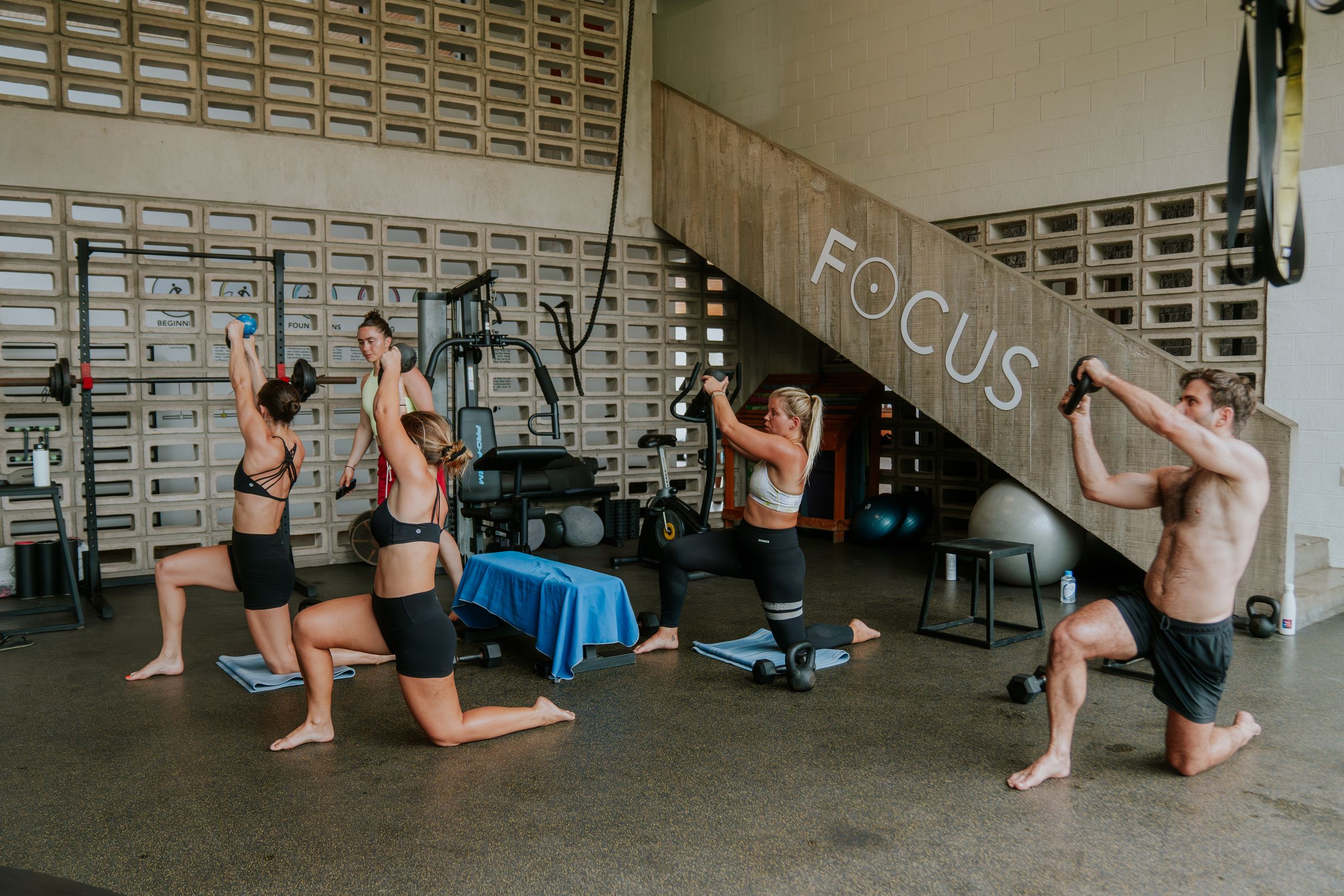 A group training session in the academy gym