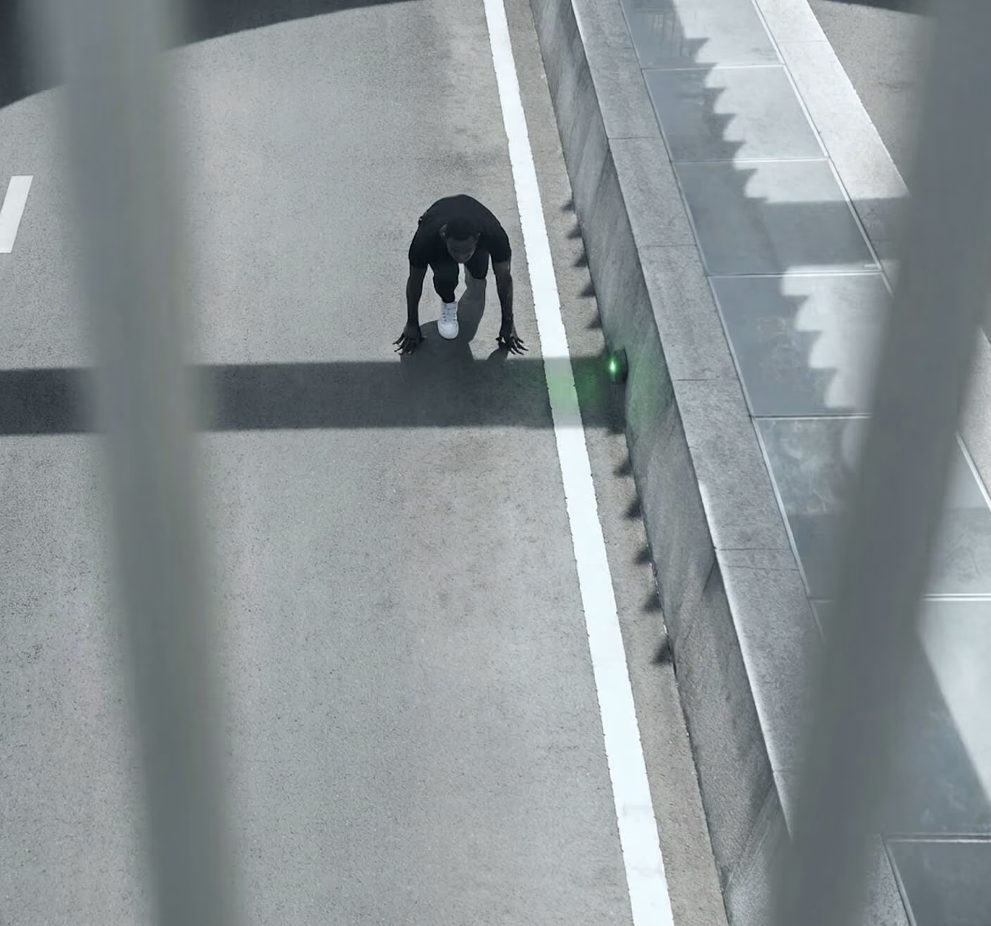 Runner in the starting position, symbolizing DNA Shield early availability