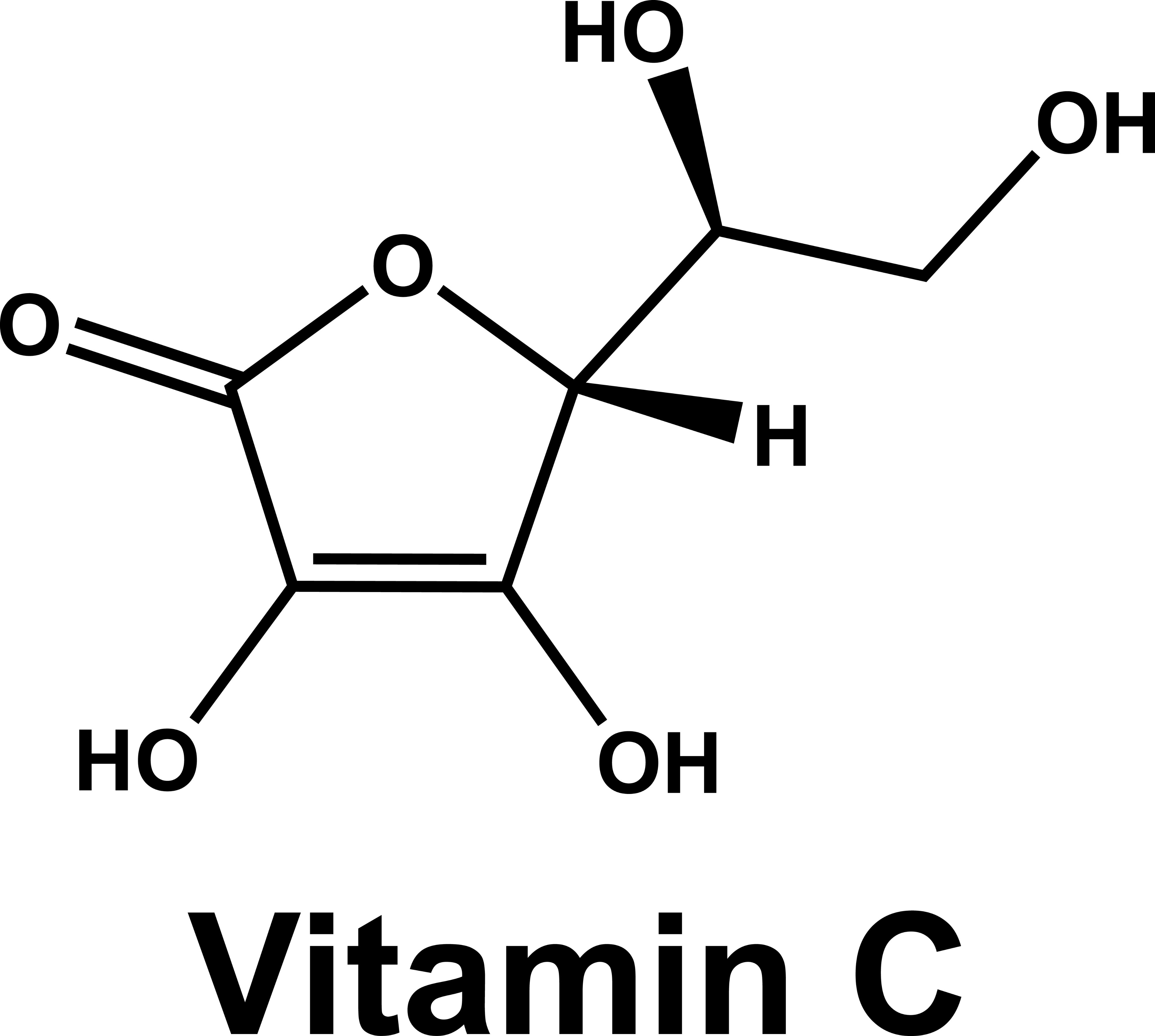 chemical structure of Vitamin C, AI generated