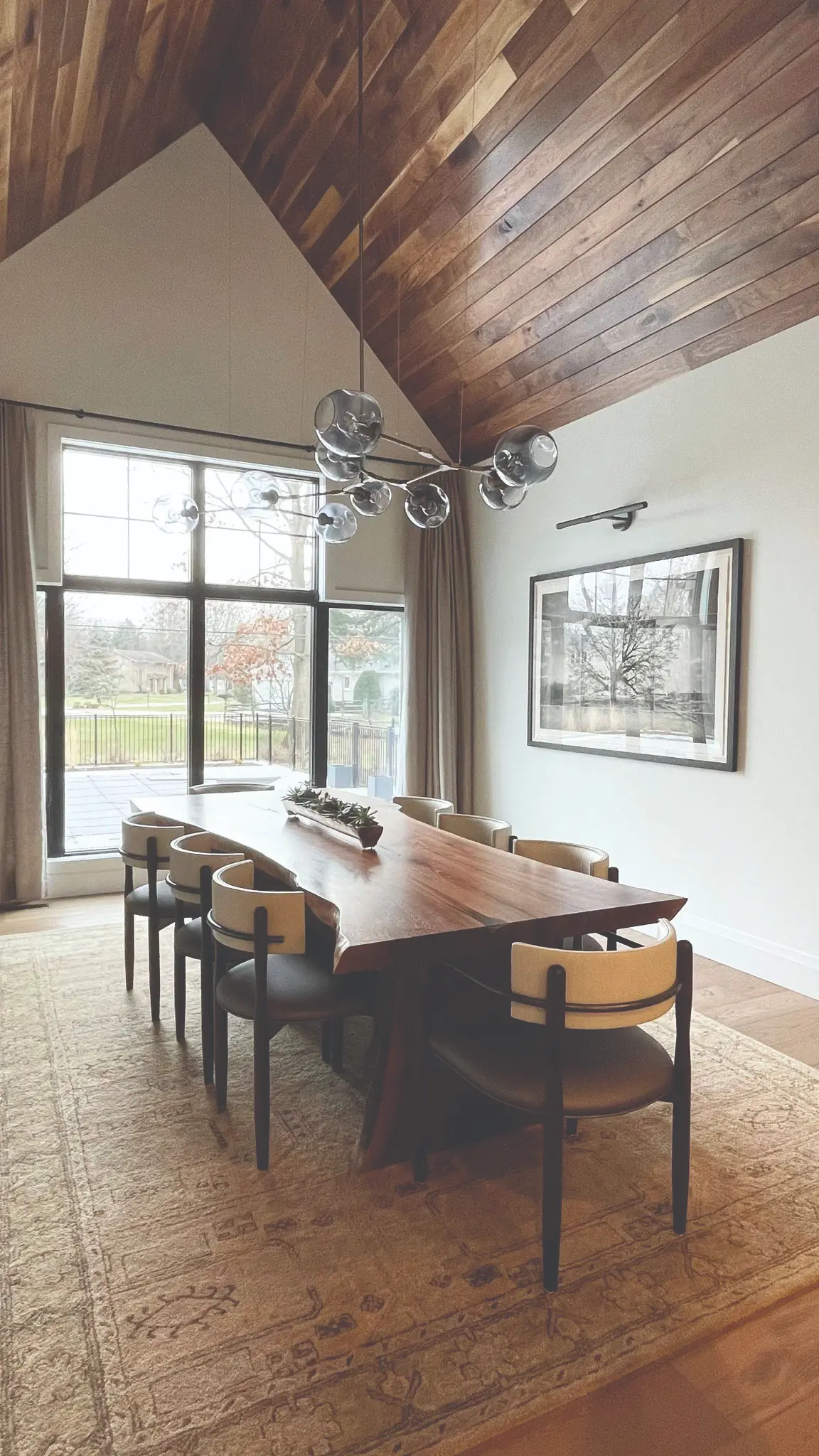 homestead dining room long table with window