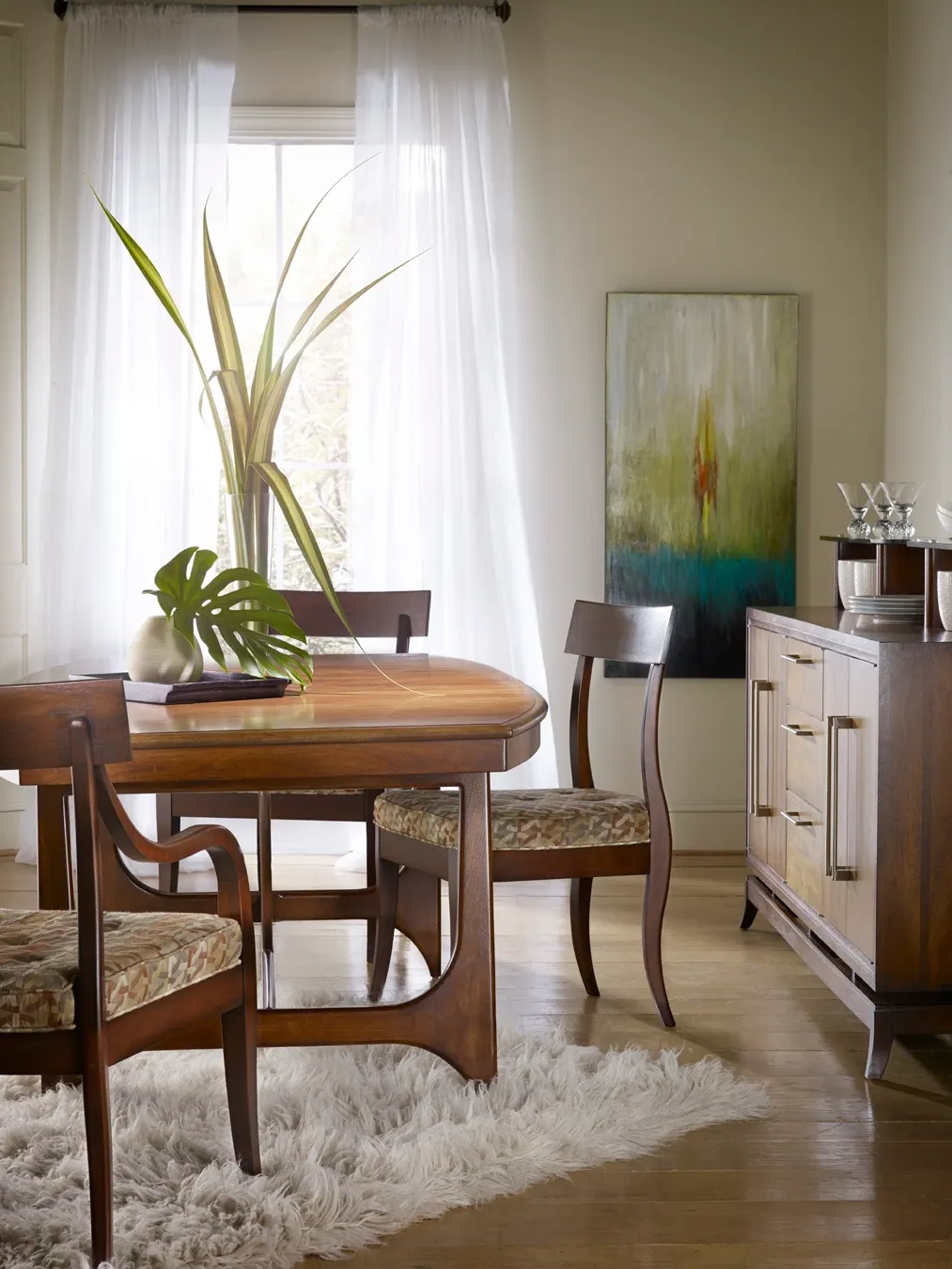 continental-dining-table-chair-console mid century modern style