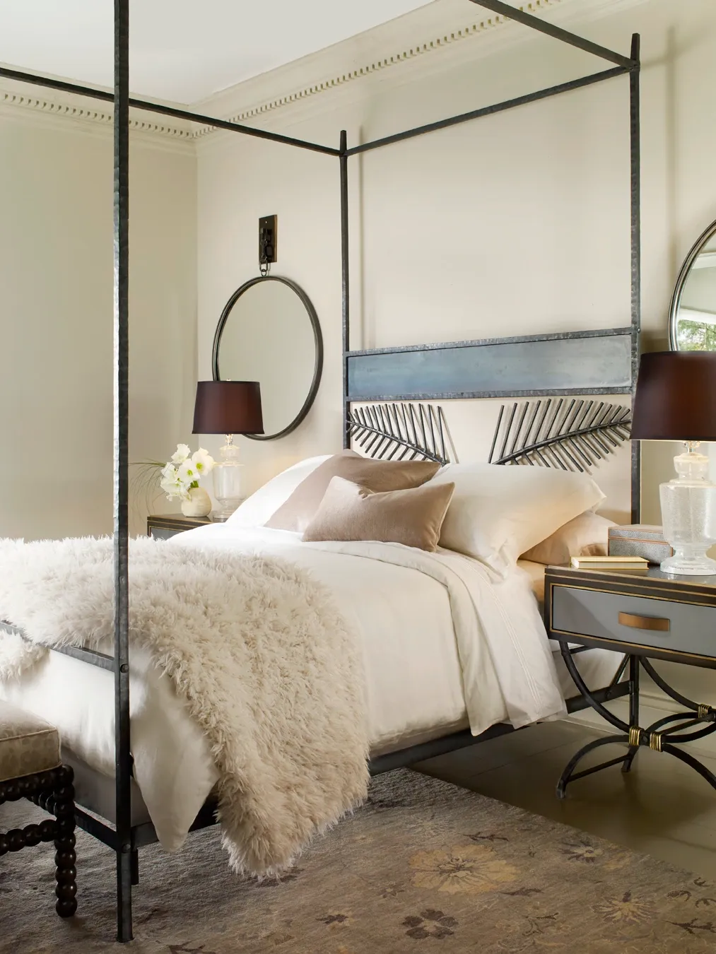 neopolitan-bed-nighstand-brittner-circular-mirror rustic style (1)