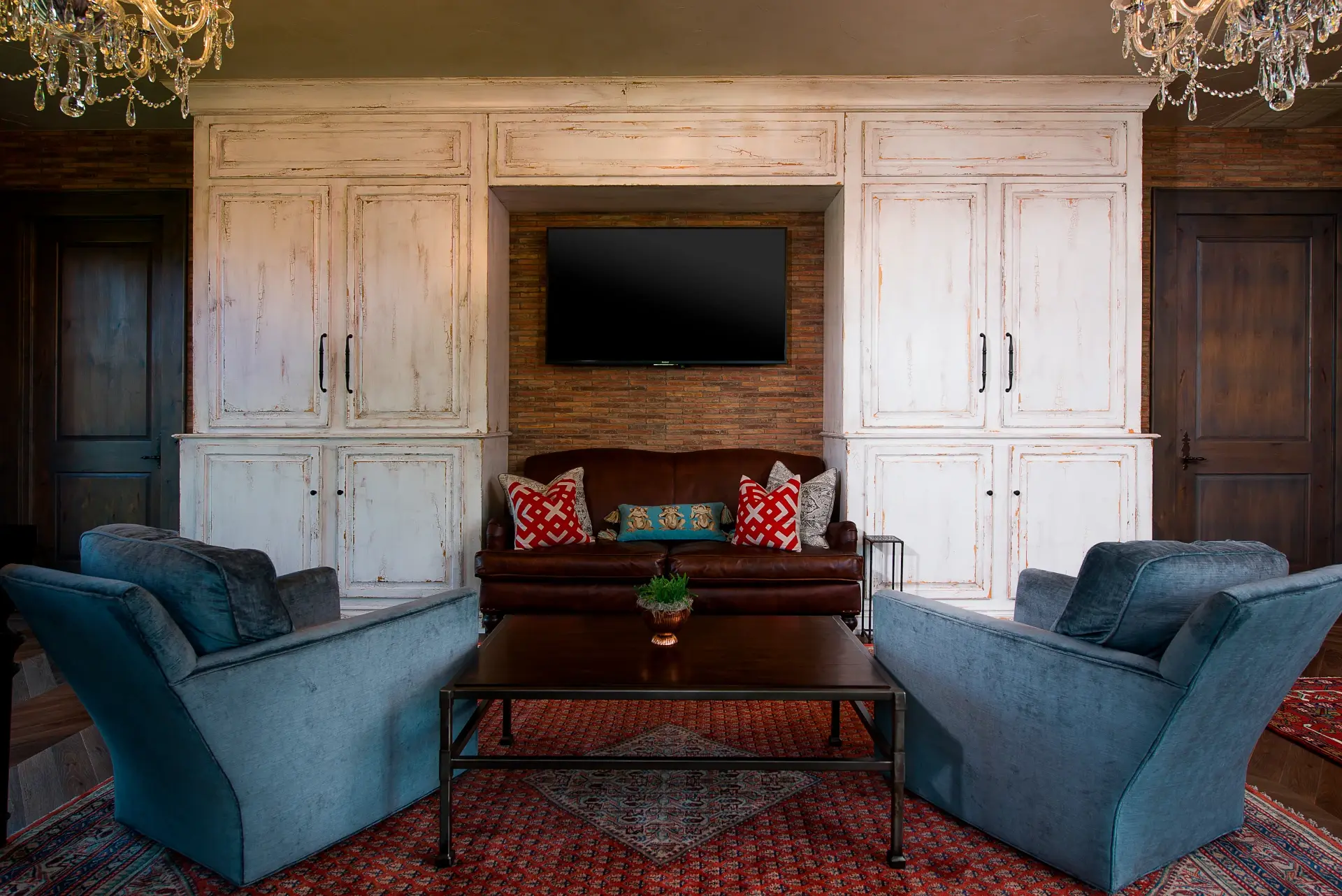 White Crackle Wall Unit rustic style (1)