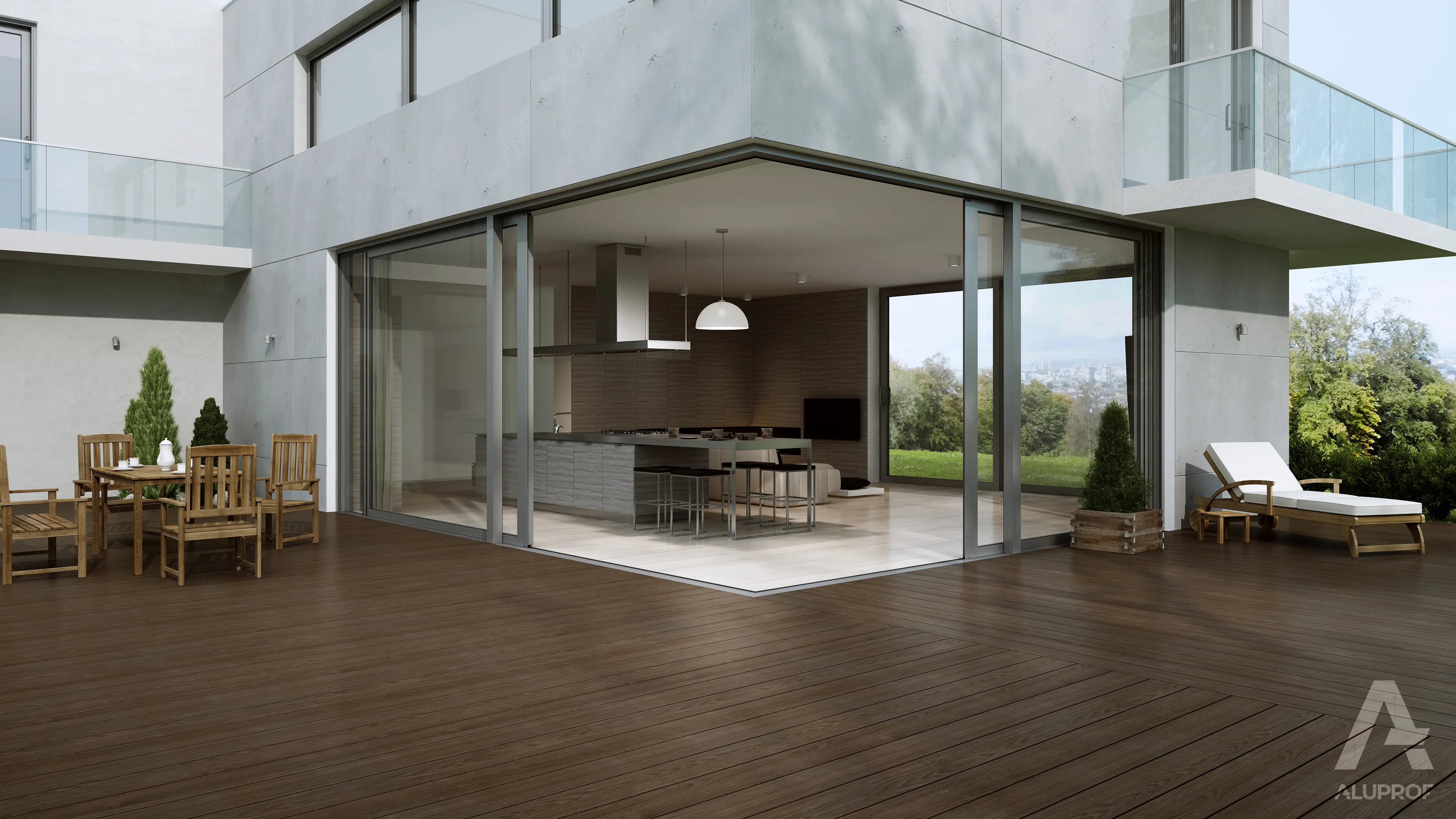 MB-77HS aluminium sliding door system for modern homes and terraces by RA HOUSE