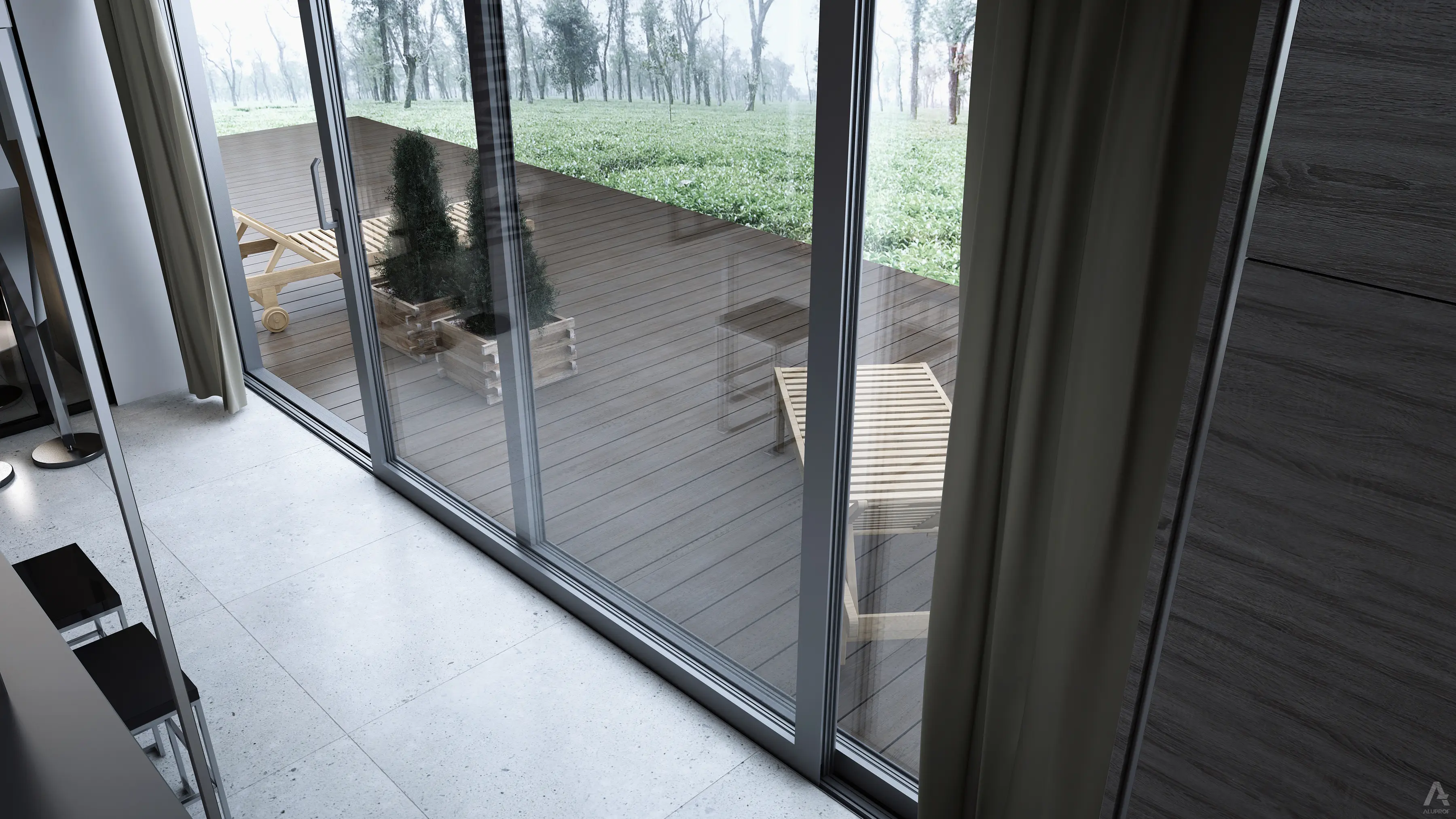 MB-77HS aluminium sliding door system for modern homes and terraces by RA HOUSE
