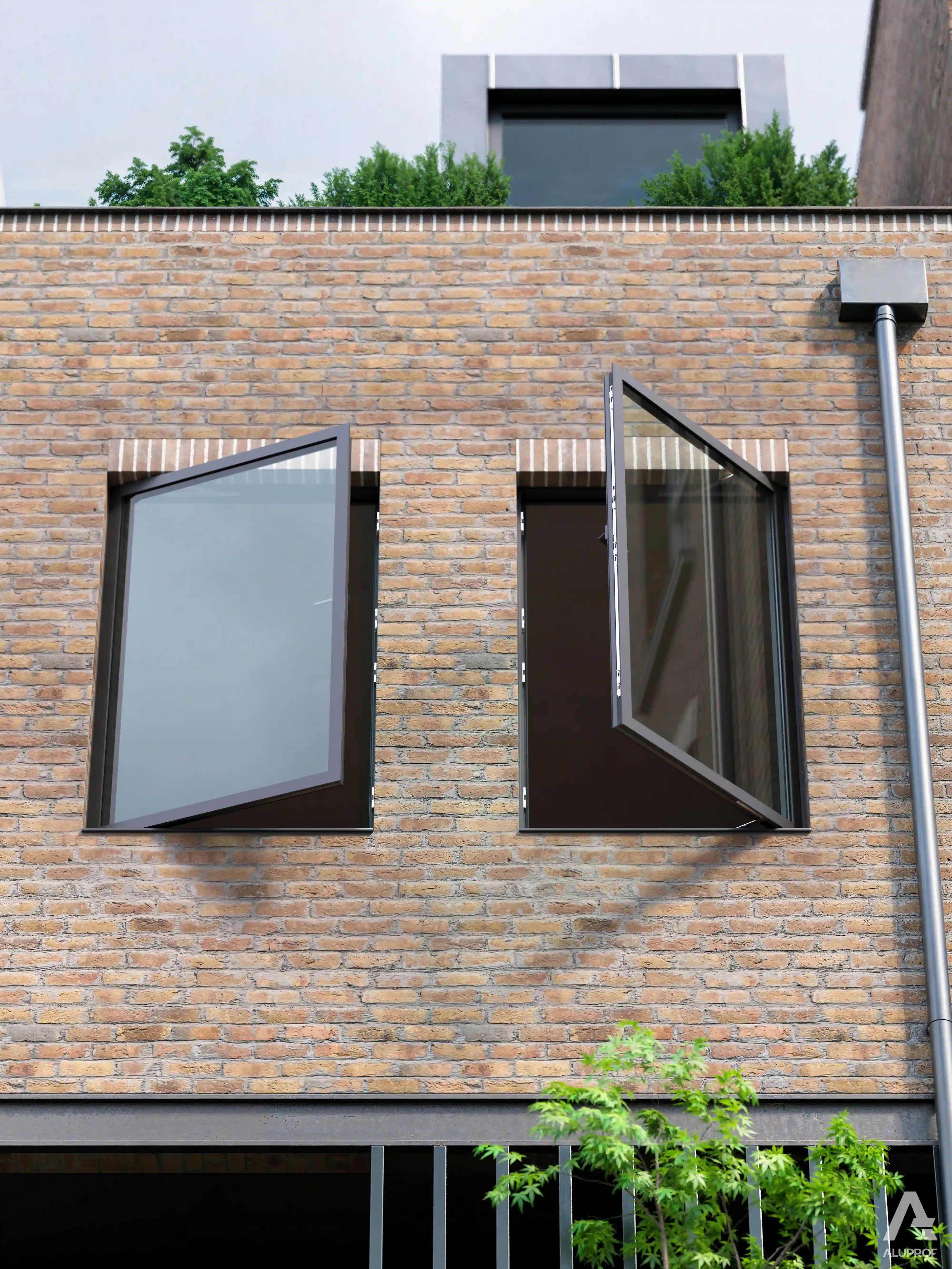 MB-79N aluminium casement window system for energy-efficient buildings by RA HOUSE