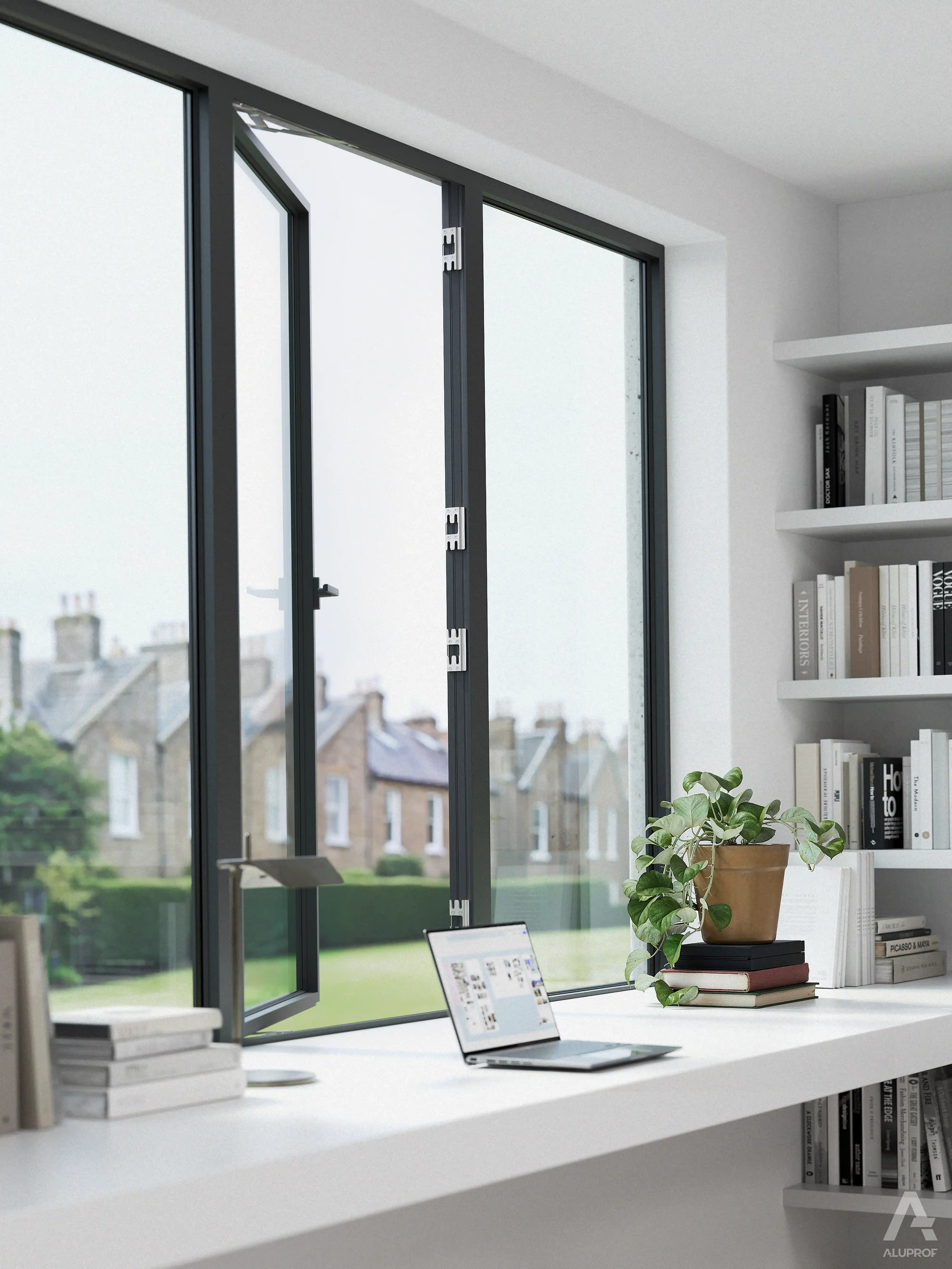 MB-79N aluminium casement window system for energy-efficient buildings by RA HOUSE