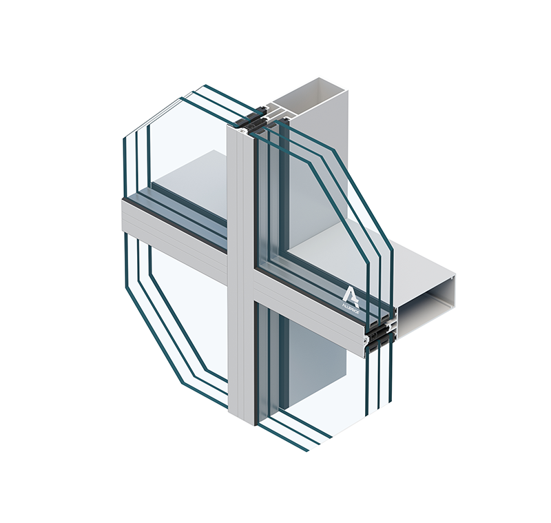 MB-MT50N aluminium curtain wall system for commercial and residential facades by RA HOUSE