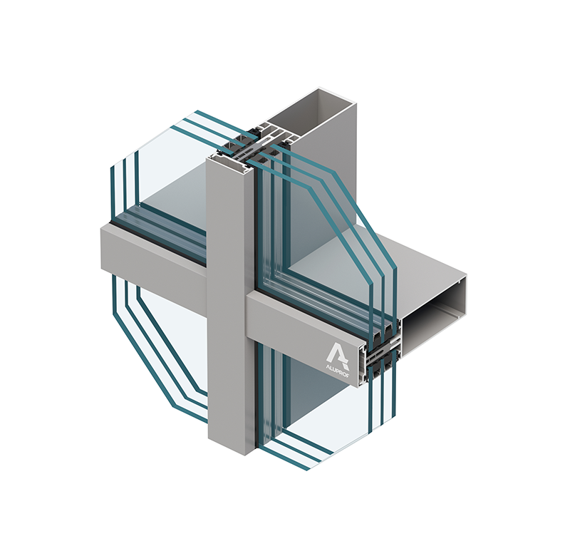 MB-MT50N aluminium curtain wall system for commercial and residential facades by RA HOUSE