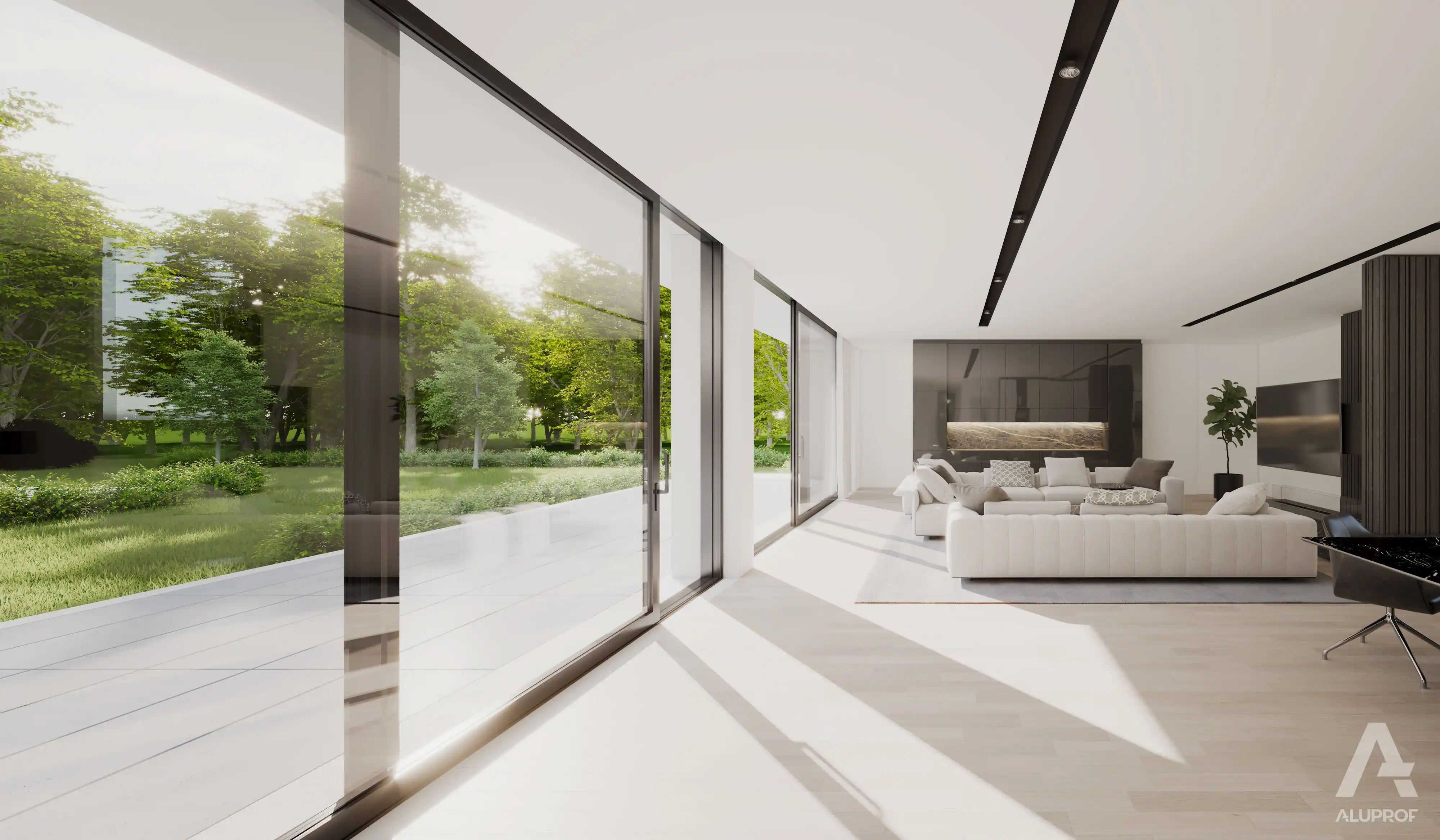 MB-82HS aluminium sliding door system for large glass openings by RA HOUSE