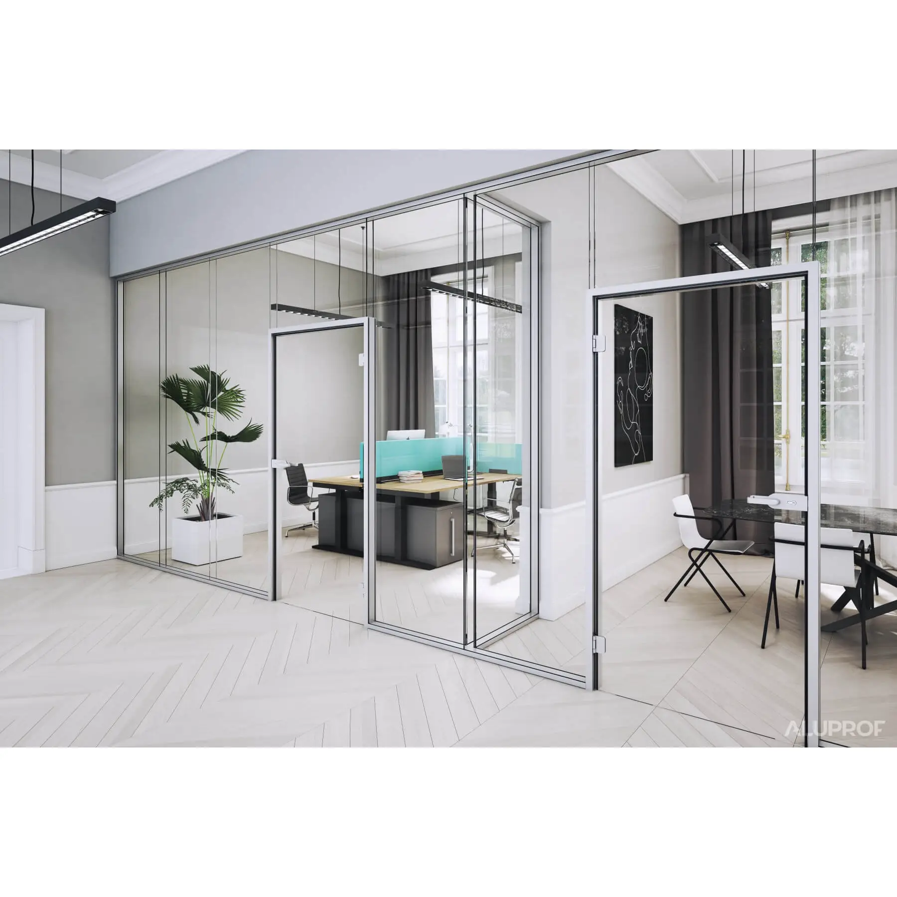 MB-HARMONY OFFICE aluminium internal partition system for modern office spaces by RA HOUSE