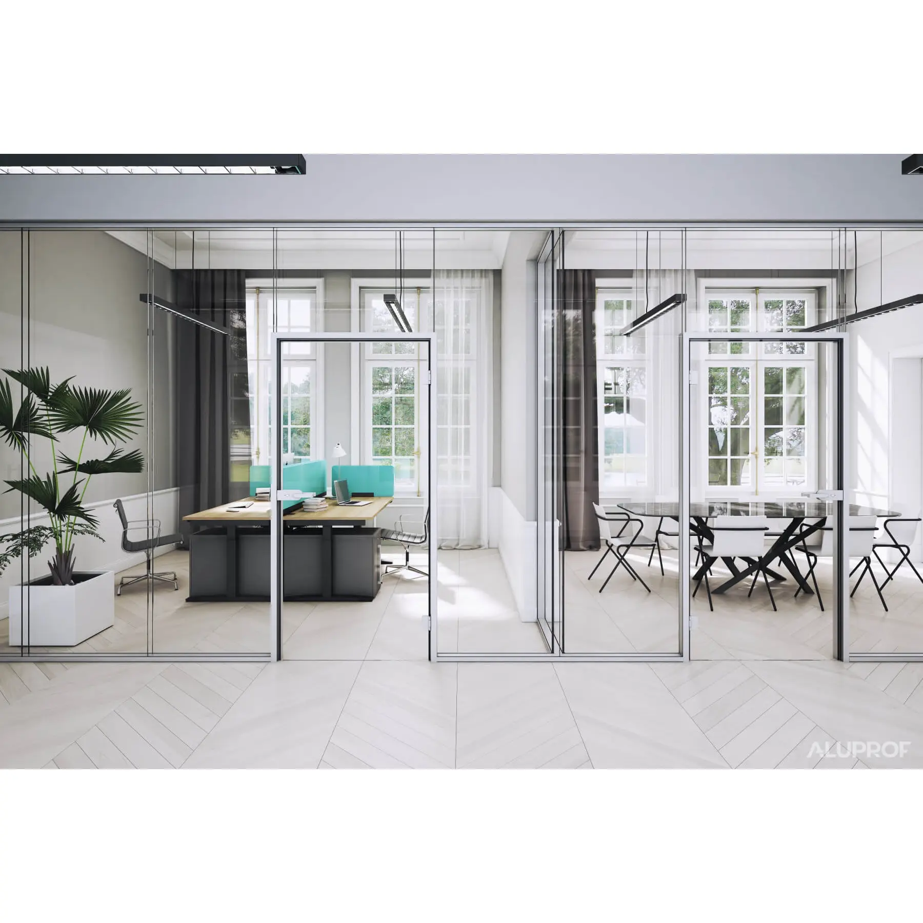 MB-HARMONY OFFICE aluminium internal partition system for modern office spaces by RA HOUSE