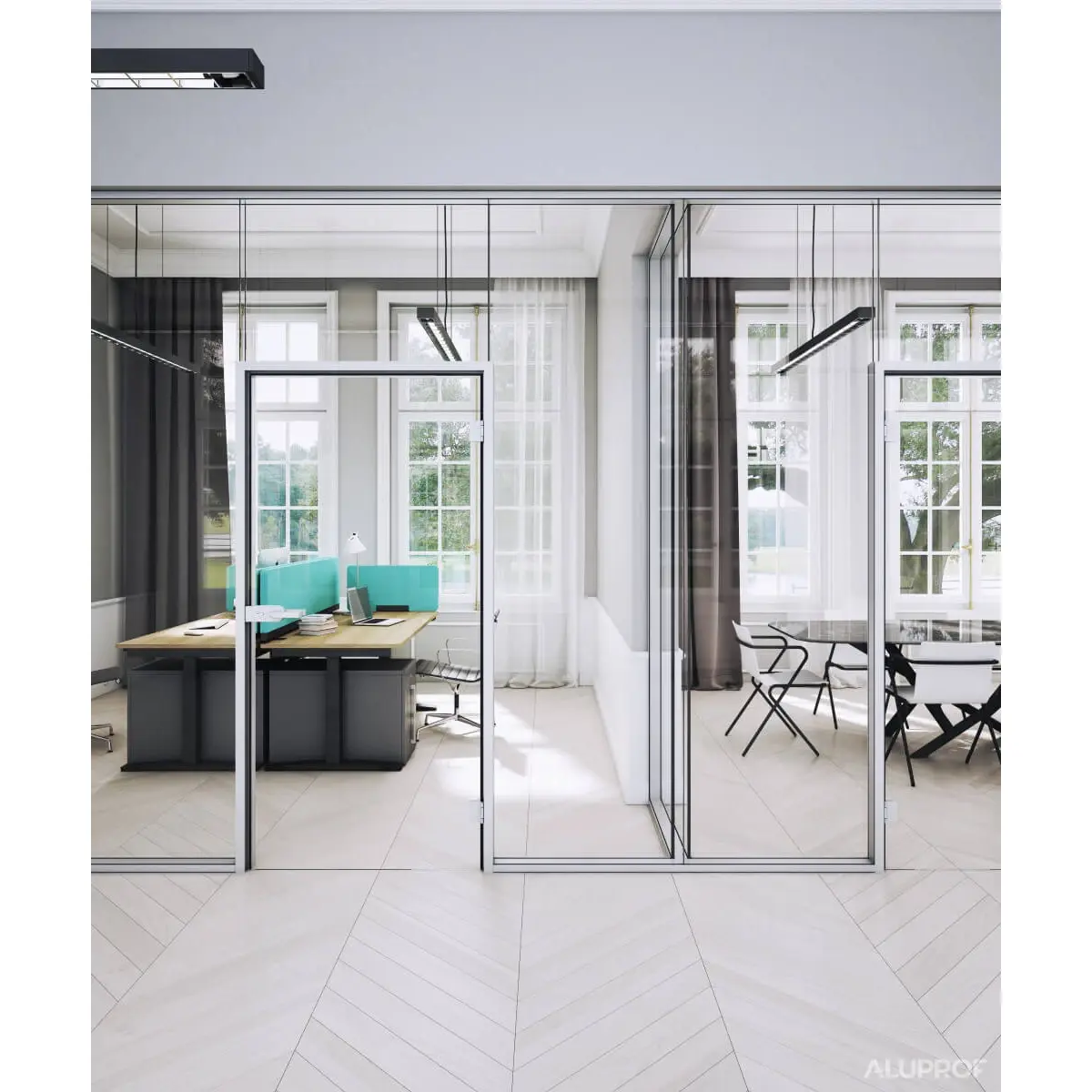 MB-HARMONY OFFICE aluminium internal partition system for modern office spaces by RA HOUSE