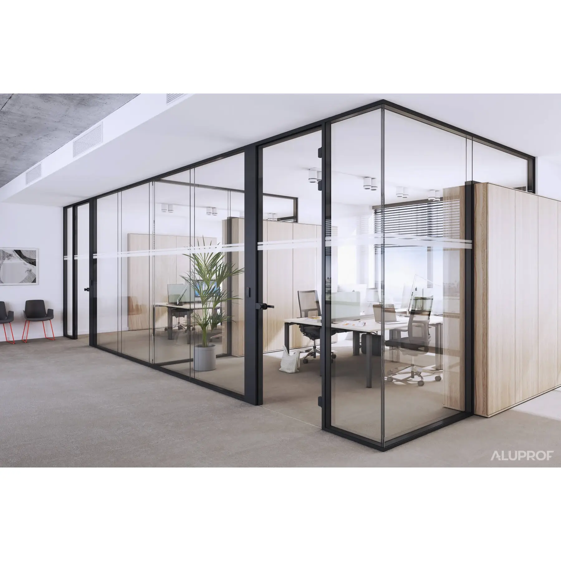 MB-HARMONY OFFICE aluminium internal partition system for modern office spaces by RA HOUSE