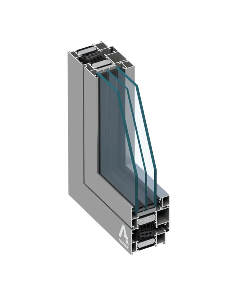 MB-86N aluminium EU-style window system for energy-efficient buildings by RA HOUSE