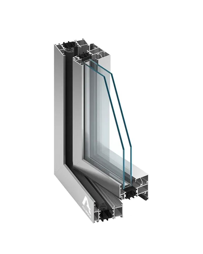MB-70 aluminium EU-style window system for residential and commercial projects by RA HOUSE