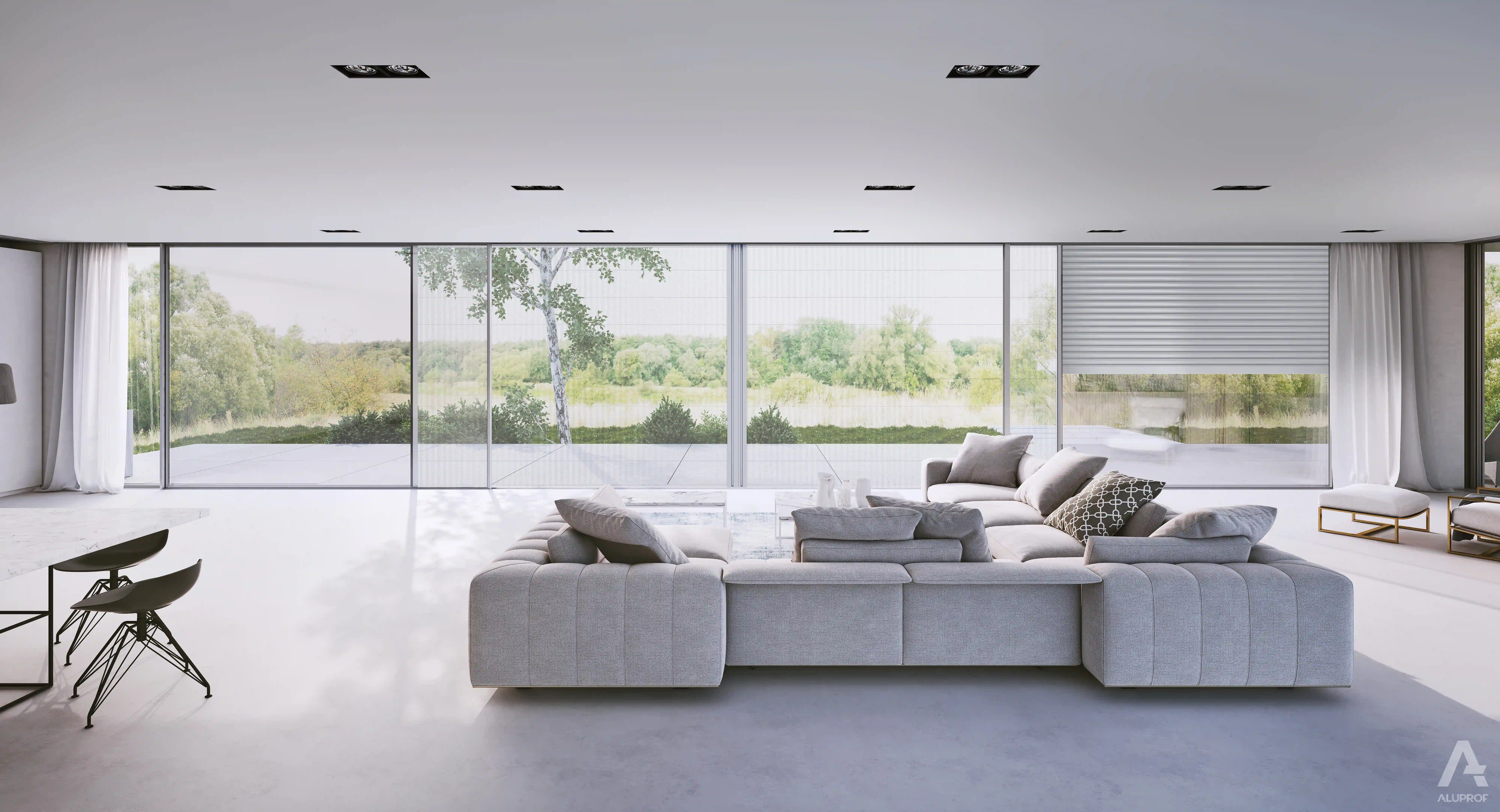 Pleated insect screens sun shading system RA HOUSE