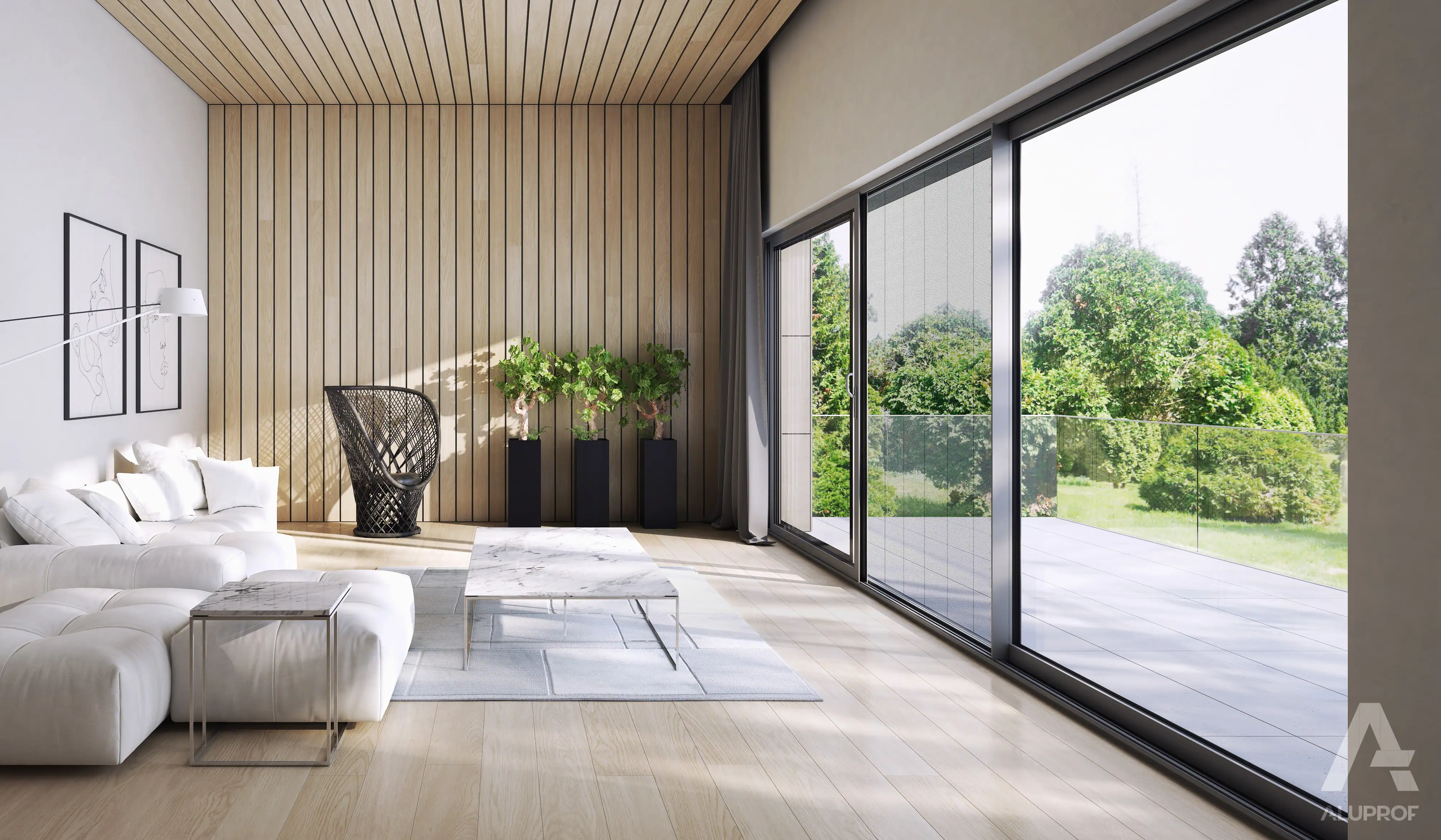 Pleated insect screens sun shading system RA HOUSE