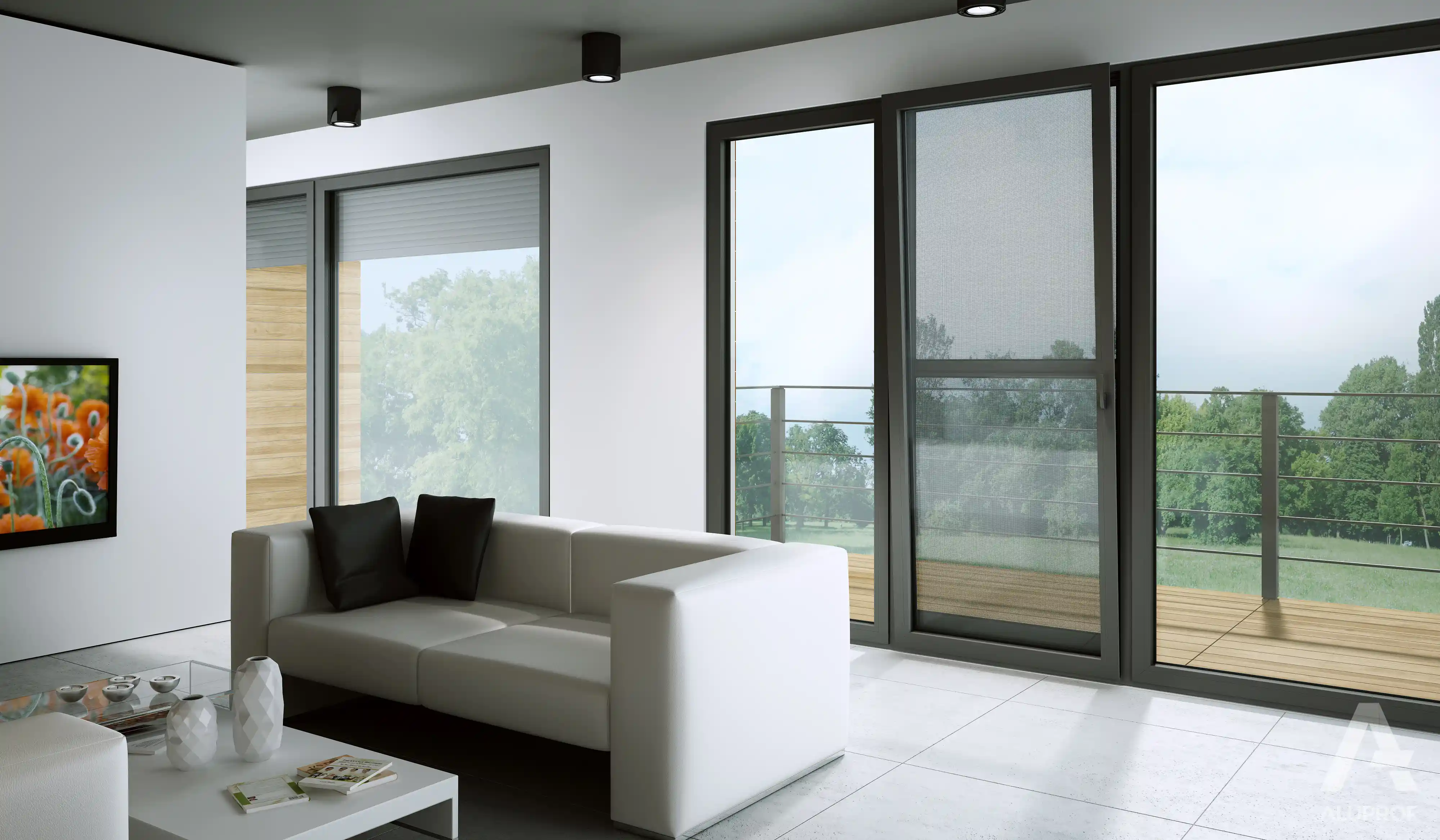 Swing insect screens sun shading system RA HOUSE