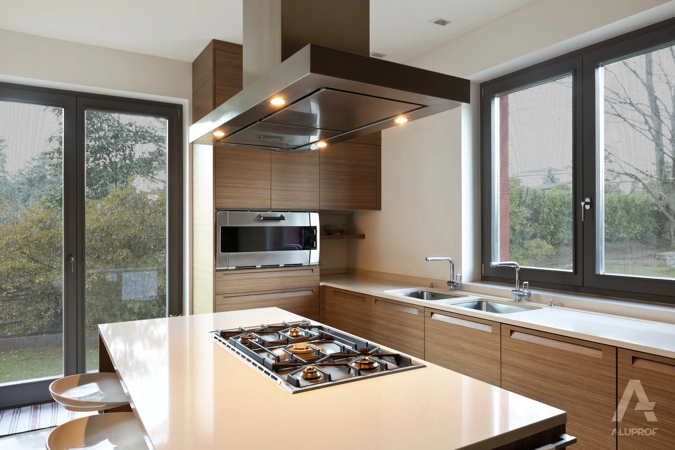 Fixed insect screens sun shading system RA HOUSE