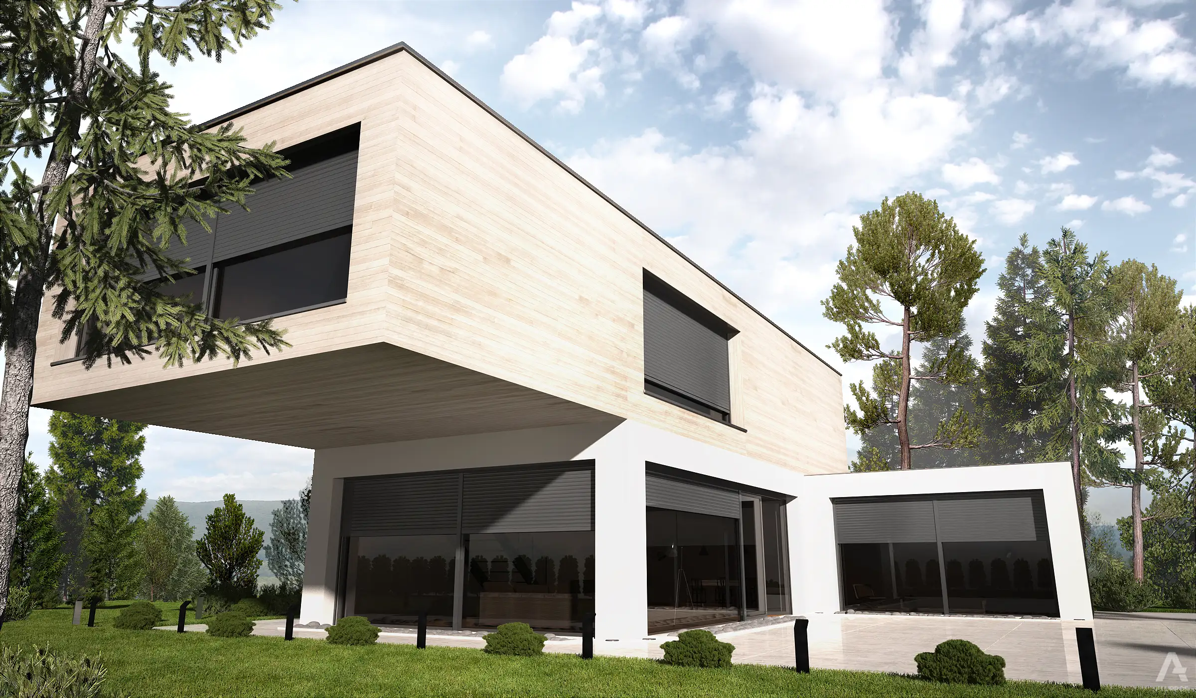 Aluprof front mounted roller shutters sun shading system RA HOUSE