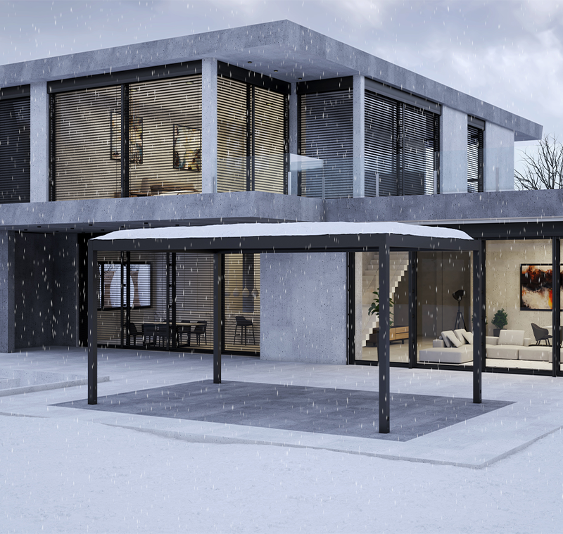 MB-OpenSky 120 aluminium pergola system for functional outdoor shading by RA HOUSE