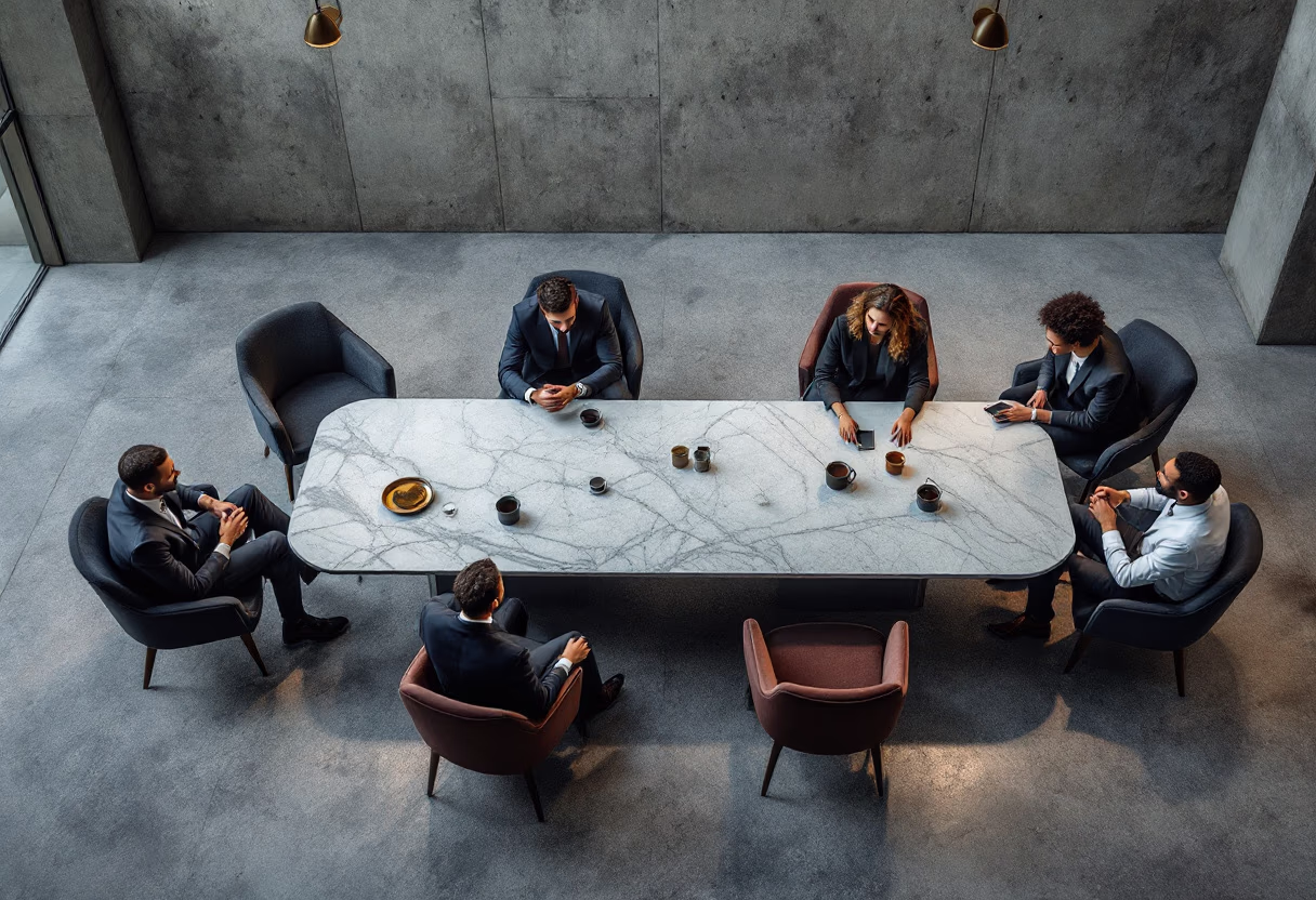 image of a business meeting for a data analytics and business intelligence company