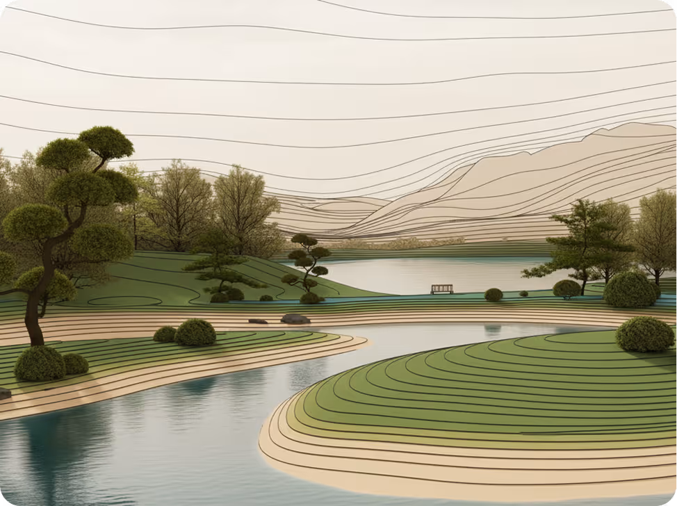 Clear river winding through a lush forest landscape.