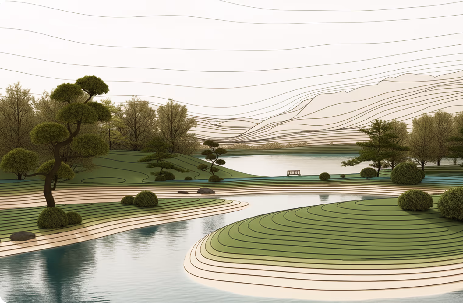 River flowing through a forest with green trees along the banks.