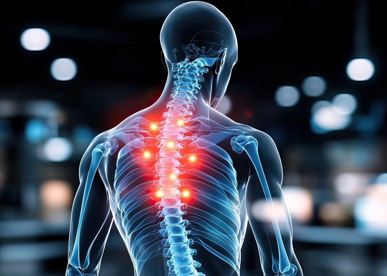 X-ray of a person with back pain