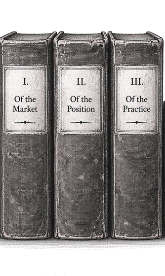 Three bound volumes — I. Of the Market, II. Of the Position, III. Of the Practice