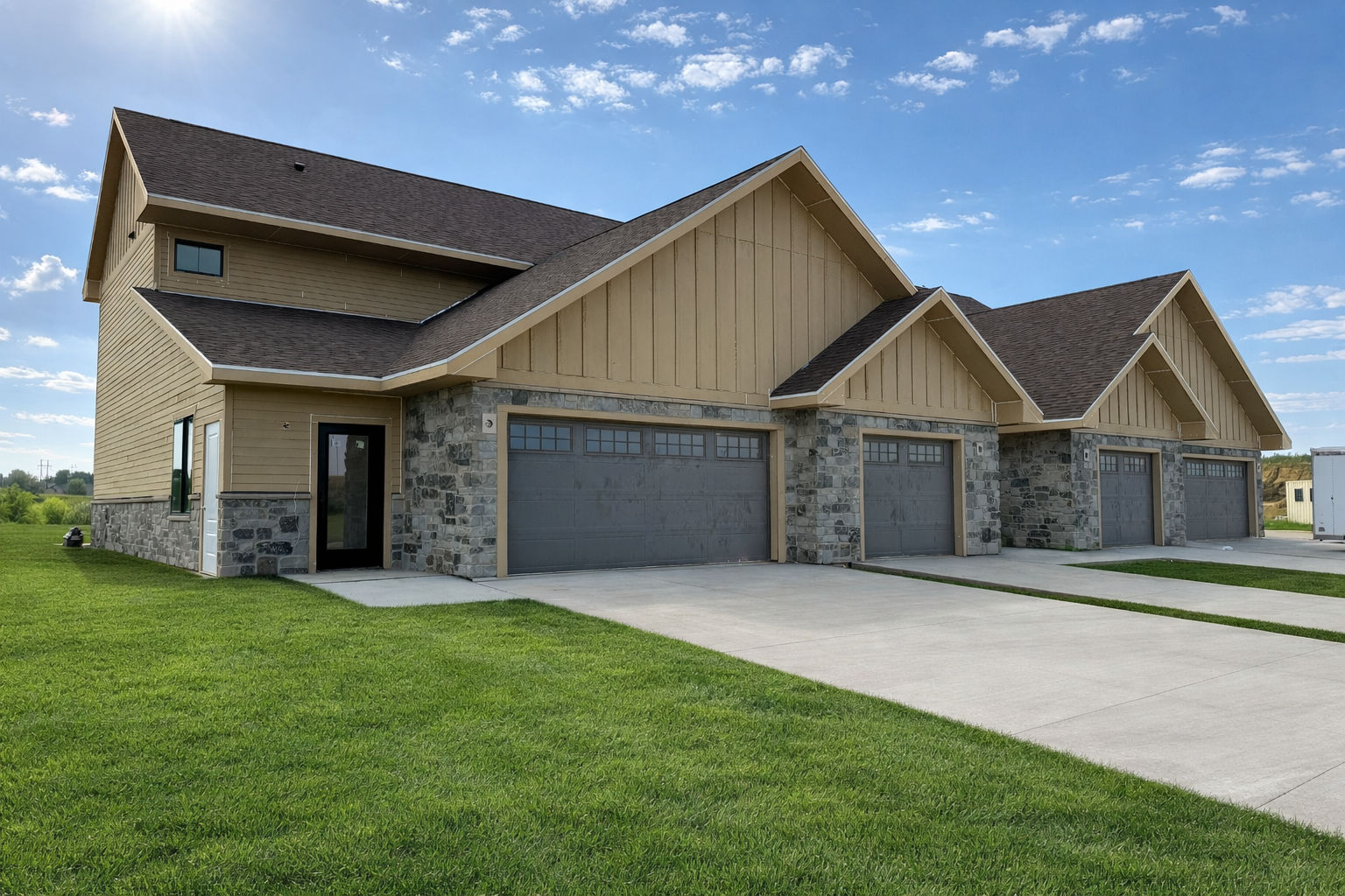 Exterior view of The Revere Townhomes in Sioux Falls, SD