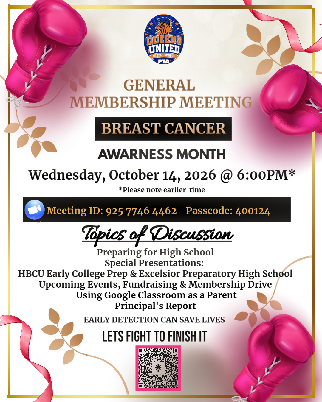 QUMS PTA Oct Meeting 2026